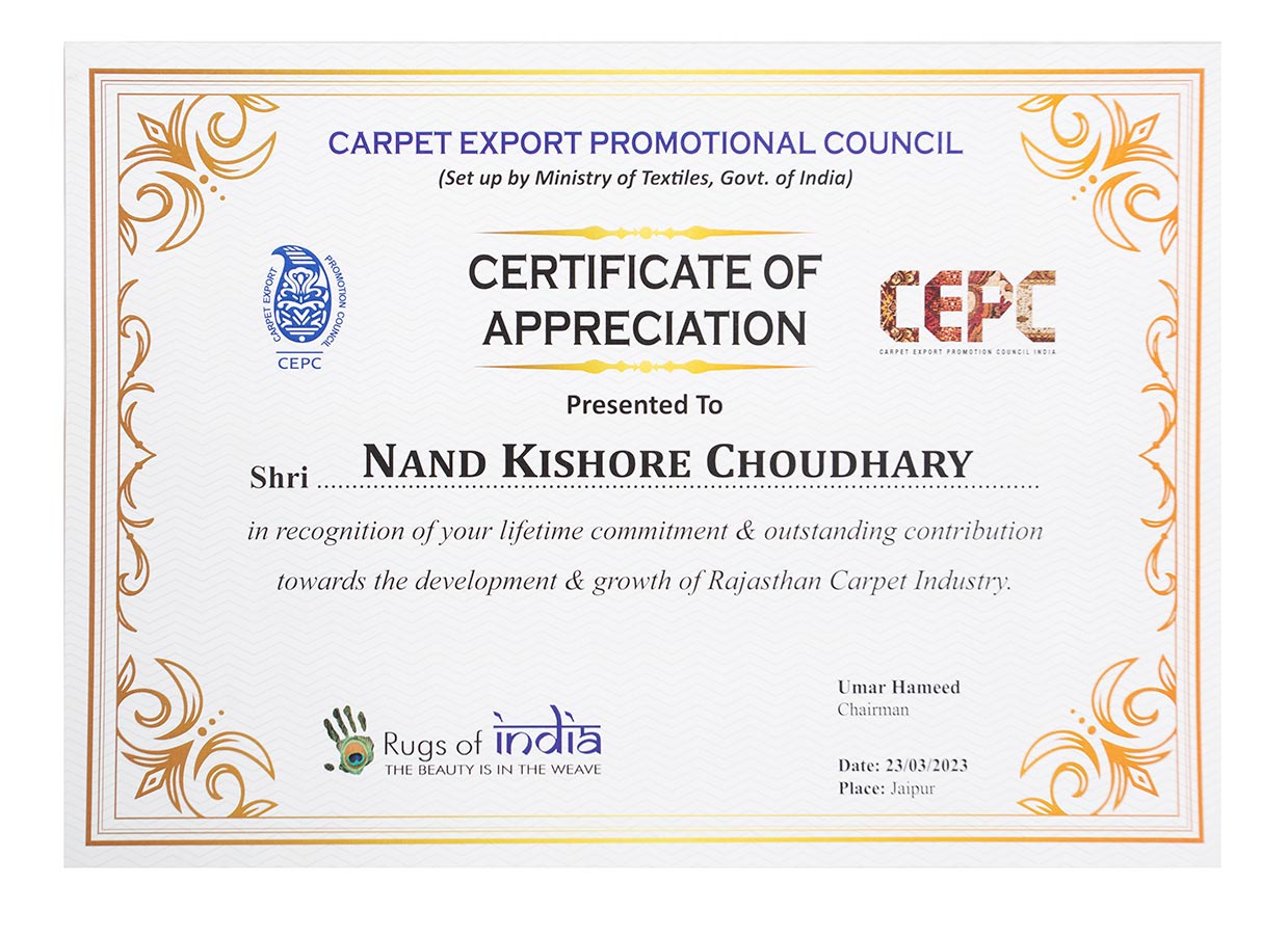 Certificate of Appreciation